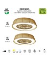 INDONESIA MINI * PLAFÓN / VENTILADOR - RATAN